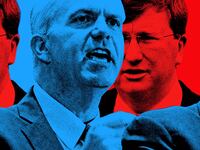 A photo illustration of Tate Reeves and Brandon Presley