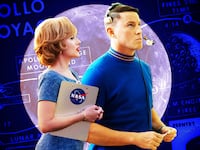 A photo illustration of Scarlett Johansson and Channing Tatum in “Fly Me to the Moon.”