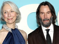 Alexandra Grant and Keanu Reeves at premiere of Good Fortune.