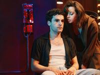 Christopher Abbott as Danny and Aubrey Plaza as Roberta in “Danny and the Deep Blue Sea.”
