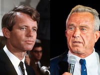 Robert F. Kennedy and his son Robert F. Kennedy Jr.