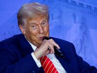 Donald Trump speaks onstage during the Moms for Liberty National Summit, in Washington, D.C., on Aug. 30, 2024.
