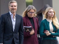 Rebecca Grossman, center, with her husband, Dr. Peter Grossman, left, and daughter Alexis Grossman