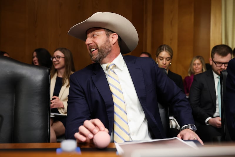 WASHINGTON, DC - MARCH 13: U.S. Sen. Markwayne Mullin (R-OK) before a Health, Education, Labor, and Pensions (HELP) Committee to consider the nominations for NIH Director and FDA Commissioner at the U.S. Capitol on March 13, 2025 in Washington, DC. The Committee voted to advance the nominations of Dr. Jayanta Bhattacharya for Director of the National Institutes of Health (12-11) and Dr. Martin Makary for Commissioner of the U.S. Food and Drug Administration (14-9). (Photo by Kayla Bartkowski/Getty Images)
