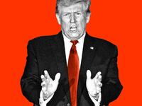 A photo illustration of Donald Trump