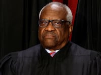 Justice Clarence Thomas poses during a group portrait at the Supreme Court in Washington, D.C., Oct. 7, 2022.