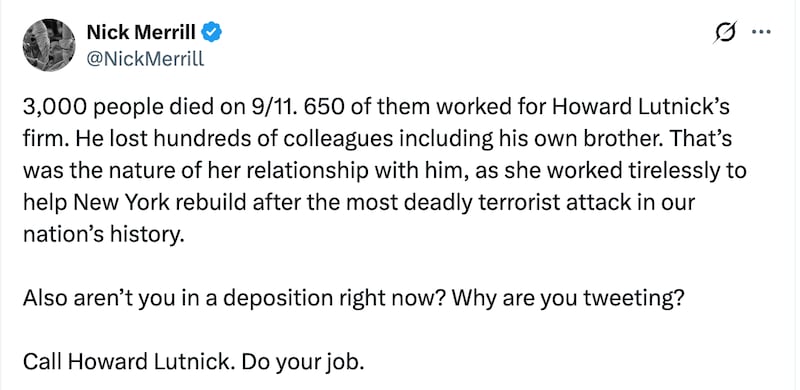 Hillary Clinton's adviser responds to Rep. Nancy Mace's accusations about the former secretary of state's deposition regarding 9/11 and Howard Lutnick.