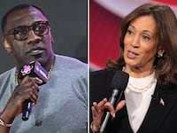 Shannon Sharpe and Kamala Harris.
