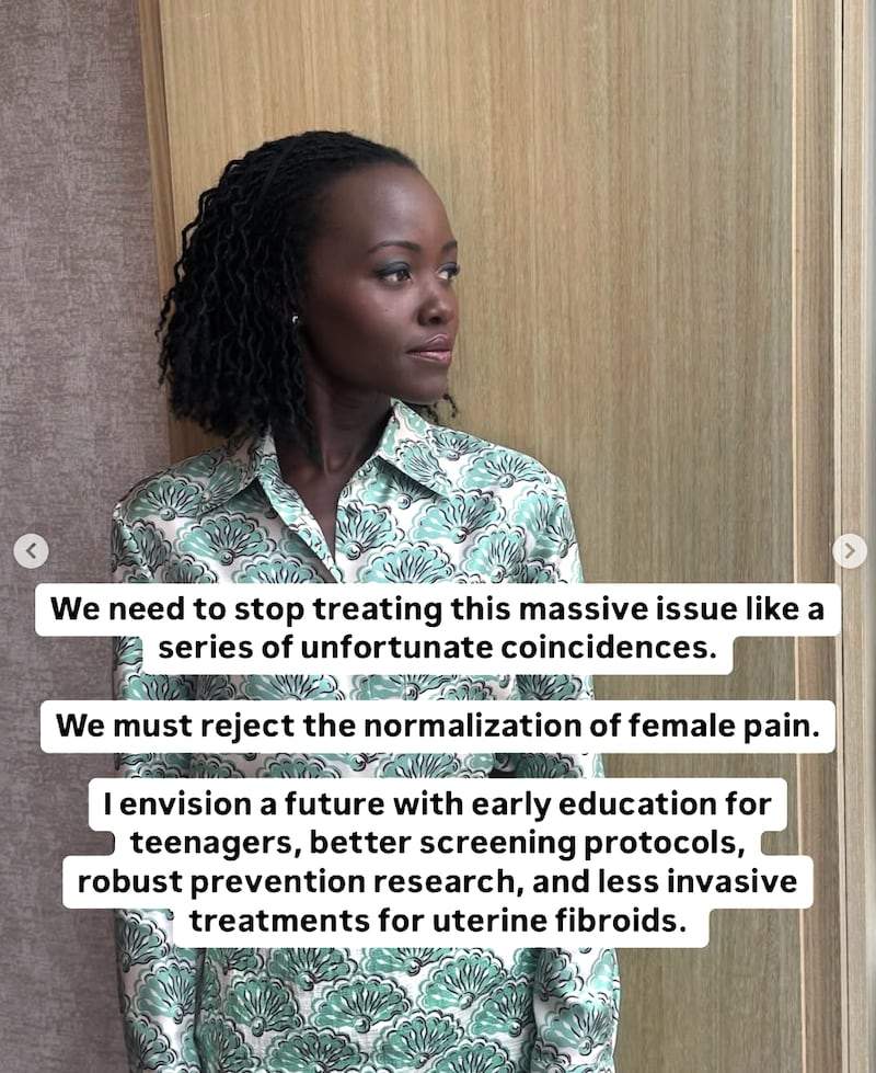 Lupita Nyong'o shared a photo of her with text on her Instagram.