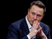 Elon Musk gestures as he attends the Viva Technology conference dedicated to innovation and startups at the Porte de Versailles exhibition centre in Paris, France, June 16, 2023.