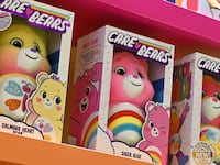 LONDON, ENGLAND - OCTOBER 04: Care Bears soft toys are displayed during the Brand Licensing Europe at ExCel on October 04, 2023 in London, England. Brand Licensing Europe (BLE) event is dedicated to licensing and brand extension, bringing together retailers, licensees and manufacturers for three days of deal-making, networking and trend spotting. (Photo by John Keeble/Getty Images)