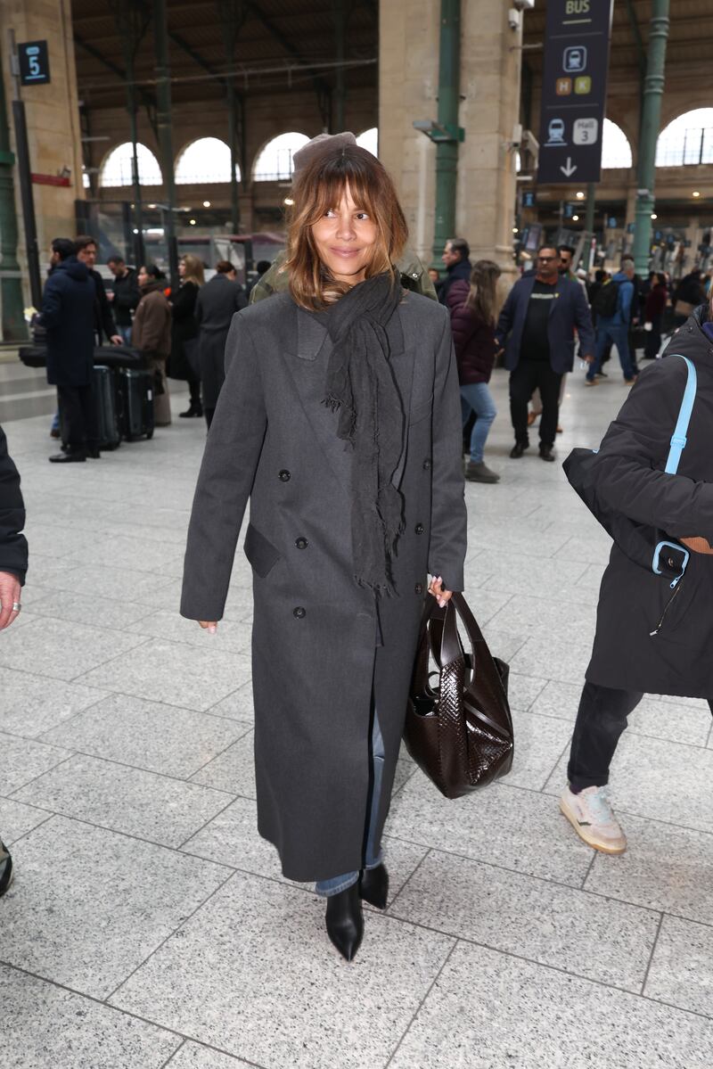 Halle Berry arriving at the 2026 Paris Fashion Week.
