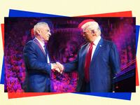 A photo illustration showing Donald Trump and Robert F. Kennedy Jr. shaking hands