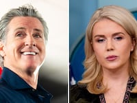 Gavin Newsom and Karoline Leavitt