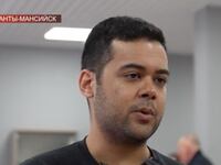 Wilmer Puello Mota gives an interview to a local TV station.