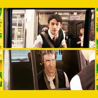 A photo illustration of Joseph Gordon-Levitt and Harrison Ford as Han Solo in (500) Days of Summer.