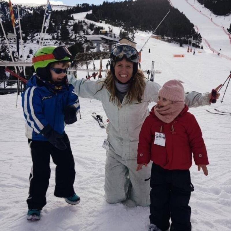 Merce Camprubi Montel with her children.
