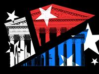 A photo illustration of the Supreme Court