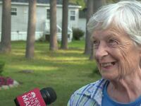 Marjorie Perkins, 87, of Brunswick, Maine, fought off a home intruder and then gave him food.