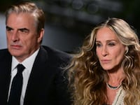 Chris Noth and Sarah Jessica Parker seen on the set of "And Just Like That..."