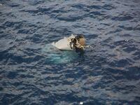 A wreck believed to belong to the U.S. military aircraft MV-22 Osprey that crashed into the sea off Yakushima Island, Kagoshima prefecture, western Japan, Nov. 29, 2023.