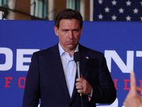 A picture of Republican presidential candidate and Florida Governor Ron DeSantis, who recently doubled down on his comments labeling Donald Trump supporters “listless vessels.”
