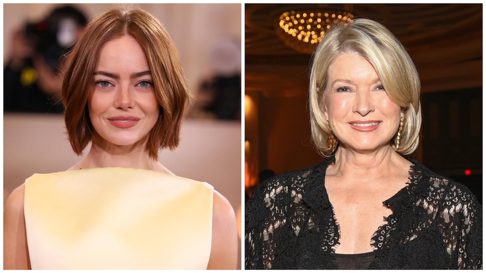 Emma Stone and Martha Stewart haircuts