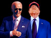 A photo illustration of Joe Biden and Donald Trump.