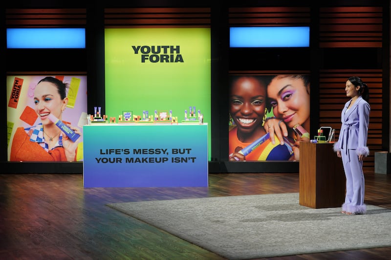 SHARK TANK - 1416 - Entrepreneurs come to the Tank to present their ideas to the Sharks in hopes of landing a deal, featuring an edible flower company, a sun protective solution, a clean makeup brand, and a modern dental tool used for oral care. FRIDAY, MARCH 3 (8:00-9:01 p.m. EST), on ABC. (Christopher Willard/ABC via Getty Images)