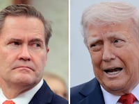 Mike Waltz and Donald Trump.