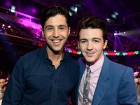 Actors Josh Peck (L) and Drake Bell
