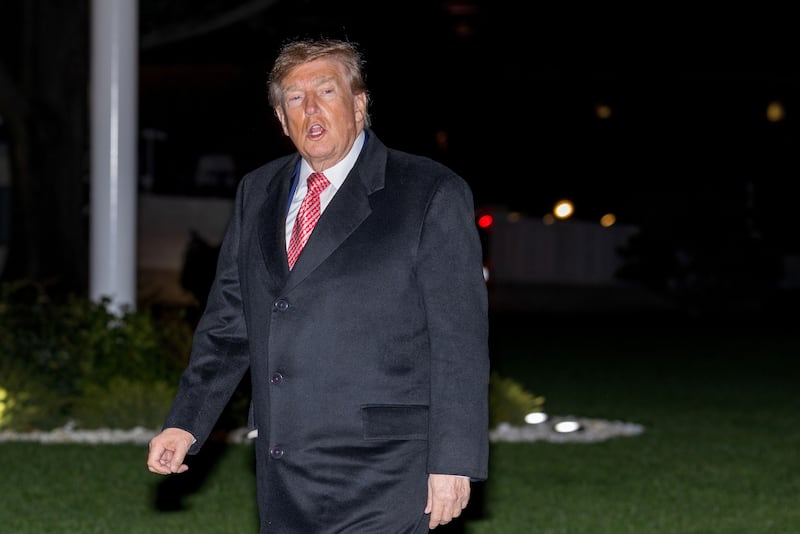 WASHINGTON, DC - OCTOBER 18: U.S. President Donald Trump walks on the south lawn of the White House on October 18, 2026 in Washington, DC. President Trump spent the weekend in Mar a Lago. (Photo by Tasos Katopodis/Getty Images)