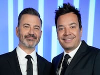 PASSWORD -- Episode 203 -- Pictured: (l-r) Jimmy Kimmel and Jimmy Fallon -- (Photo by: Evans Vestal Ward/NBC)