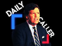 A photo illustration of Tucker Carlson and the logo of The Daily Caller.
