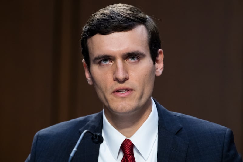 Edmund Gerard LaCour Jr., Alabama solicitor general, testifies during a Senate Judiciary Committee hearing to examine Texas's abortion law on Capitol Hill on September 29, 2021 in Washington, DC.
