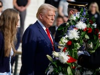 Former U.S. President Donald Trump at Arlington National Cemetery on August 26, 2024