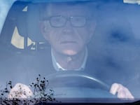 TOPSHOT - Former UK ambassador to the United States, Peter Mandelson drives away from his residence in central London on February 14, 2026. (Photo by JUSTIN TALLIS / AFP via Getty Images)