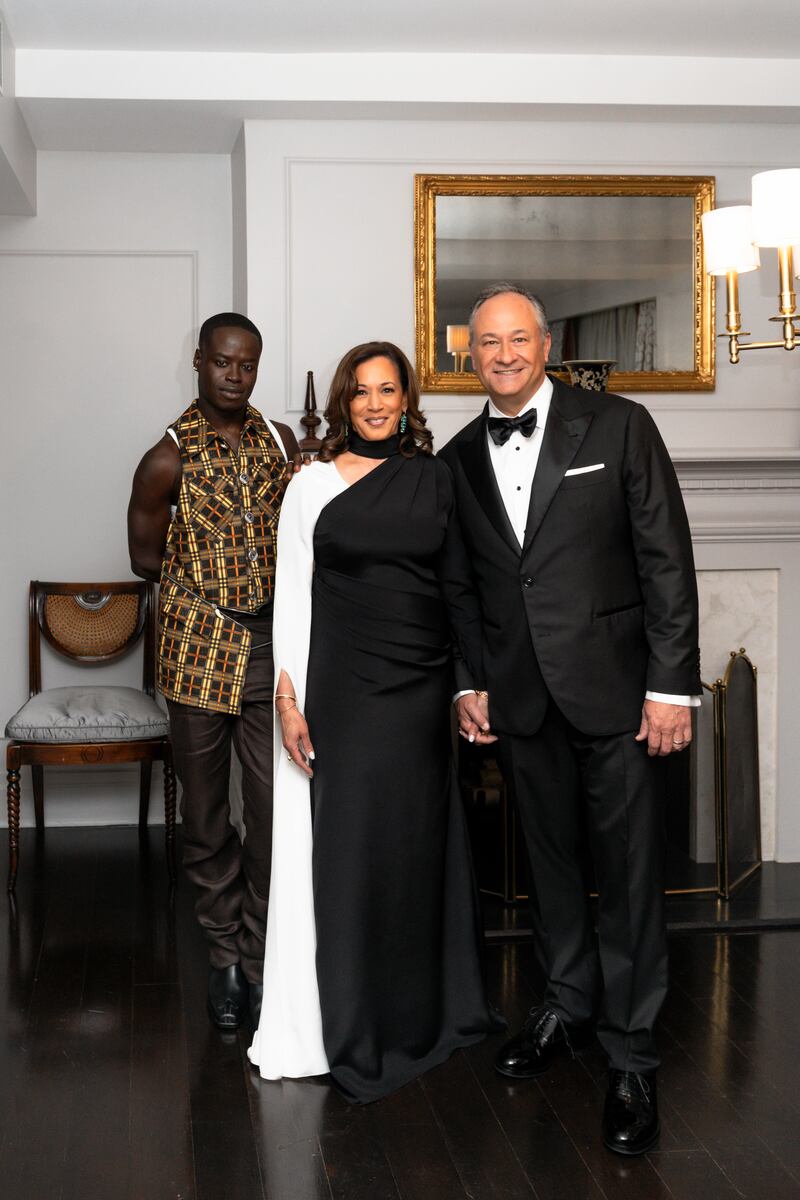 Ibrahim Kamara, Kamala Harris and Doug Emhoff