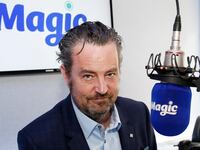 Matthew Perry visits radio station in London in 2015.