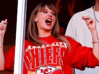 Taylor Swift and Brittany Mahomes celebrate a touchdown during the second quarter of the game between the Kansas City Chiefs and the Los Angeles Chargers
