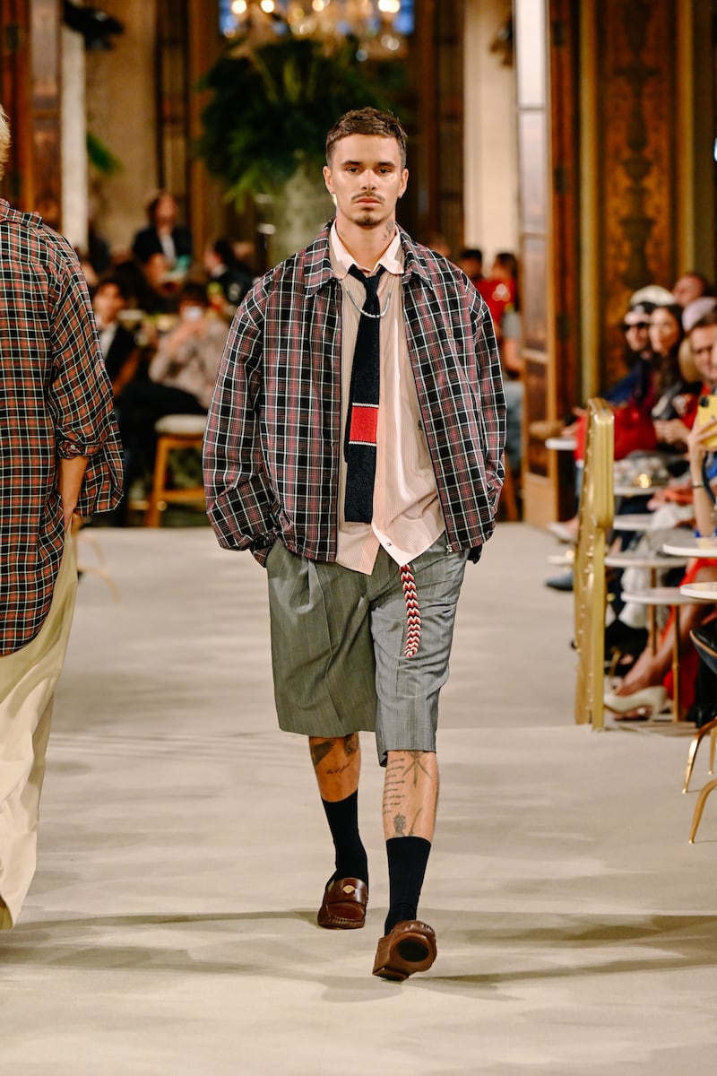 Romeo Beckham on the runway at the Tommy Hilfiger fashion show as a part of RTW Spring/Summer 2027 held at The Plaza Hotel on September 10, 2026 in New York, New York. (Photo by Giovanni Giannoni/WWD via Getty Images)