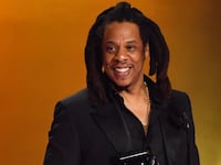 US rapper Jay-Z accepts the Dr. Dre Global Impact Award on stage during the 66th Annual Grammy Awards at the Crypto.com Arena in Los Angeles on February 4, 2024.