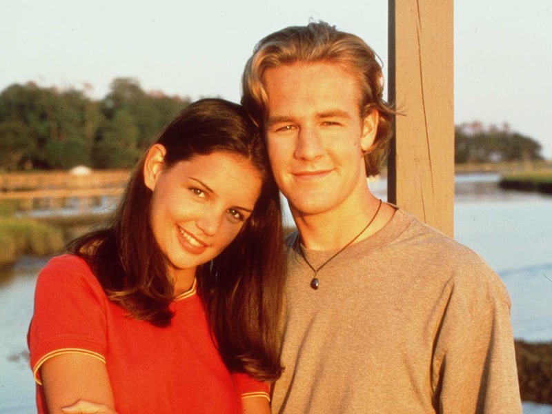 Katie Holmes as Joey Potter and James Van Der Beek as Dawson Leery in 'Dawson's Creek,' 1997.