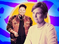 A photo illustration of Sara Ramirez and Cynthia Nixon in And Just Like That