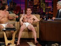 Steve-O, center, with Chris Pontius and Jay Leno on September 16, 2005