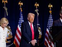 Televangelist Paula White, President Donald Trump and Rep. Ben Cline (R-VA) attend the National Prayer Breakfast.