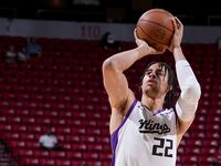 Chance Comanche of the Sacramento Kings shoots a free throw
