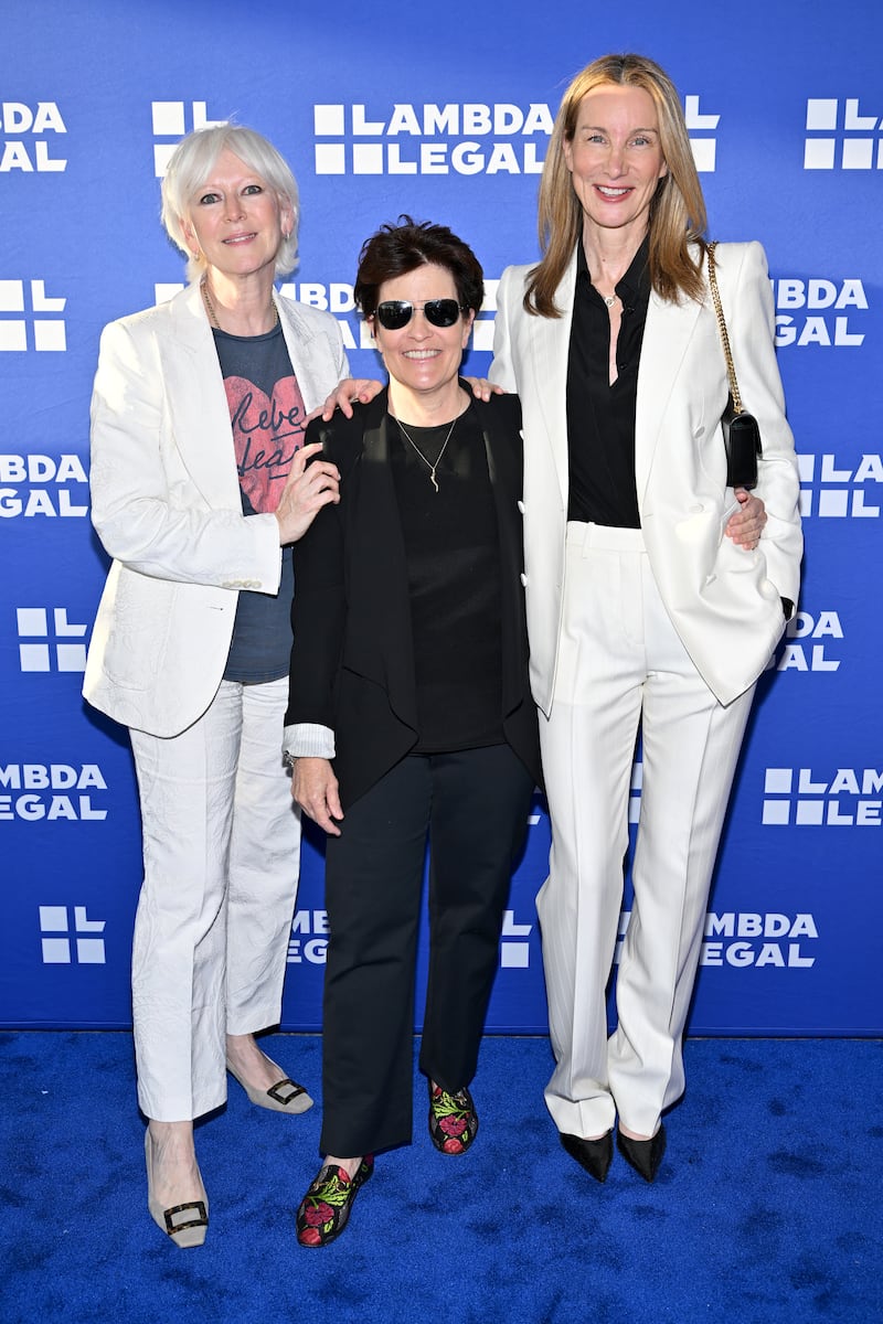 The Daily Beast's Joanna Coles with journalist Kara Swisher and Jennifer Welch at the Lambda Legal Liberty Awards National Dinner in New York on June 4, 2026.