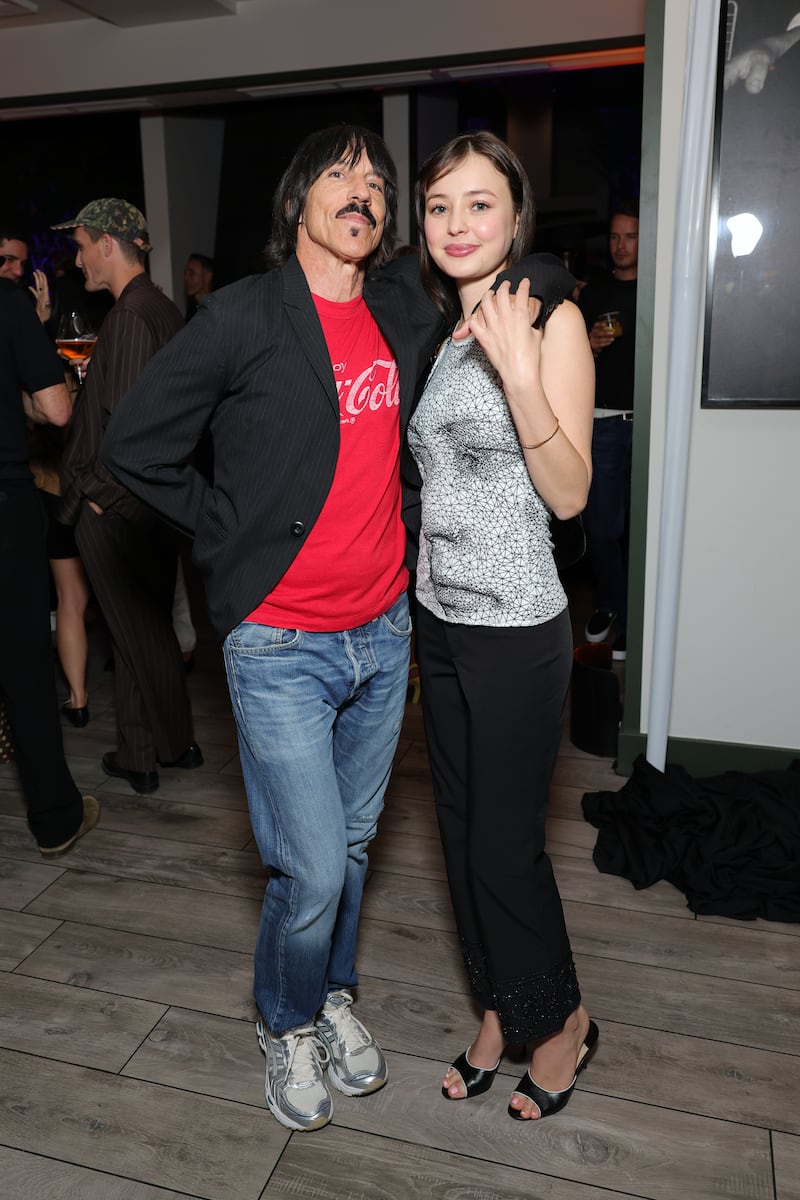 Anthony Kiedis and Eileen Kelly at the Gagosian Celebrates Jonas Wood event in Beverly Hills in March 2026.