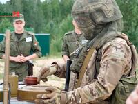 Wagner mercenary troops training the Belarusian army earlier this month.